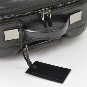 極美品 GUCCI グッチ スーツケース キャリーケース 旅行バッグ ブラック シルバー金具 189754 PVC 中古 4a008417