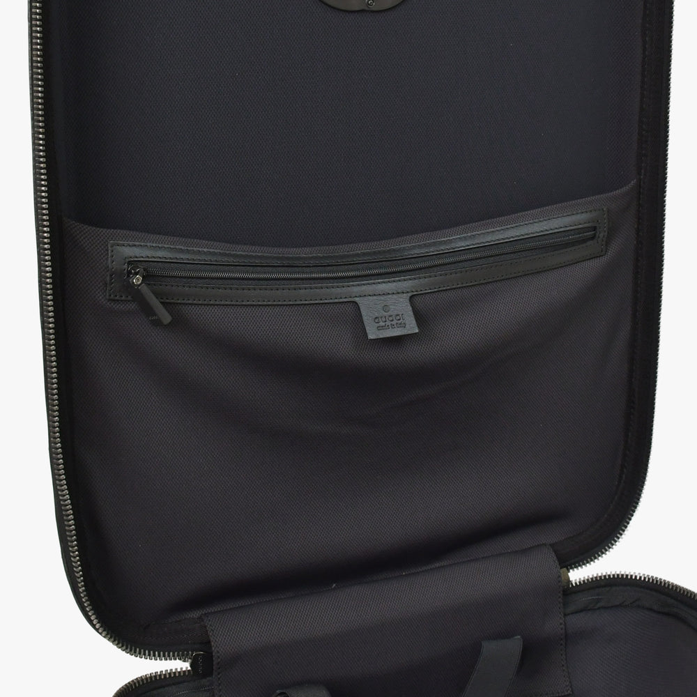 Very Good Condition GUCCI Gucci Suitcase Carry Case Travel Bag Black Silver Hardware 189754 PVC Used 4a008417