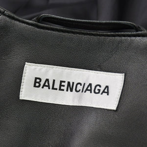 BALENCIAGA バレンシアガ レザー コート ジャケット 640982 サイズ36 20AW ブラック ラムスキン 美品 中古 4a008539