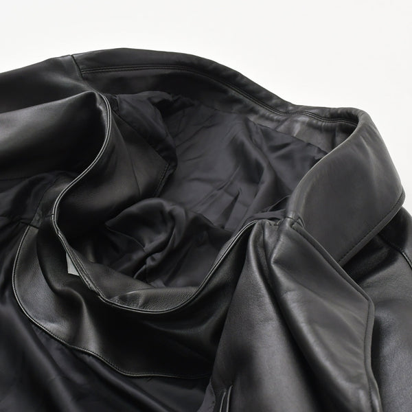 BALENCIAGA バレンシアガ レザー コート ジャケット 640982 サイズ36 20AW ブラック ラムスキン 美品 中古 4a008539