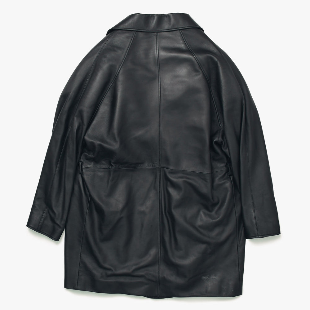 BALENCIAGA Leather coat jacket 640982 Size 36 20AW Black Lambskin Good Condition Used 4a008539