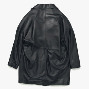BALENCIAGA バレンシアガ レザー コート ジャケット 640982 サイズ36 20AW ブラック ラムスキン 美品 中古 4a008539