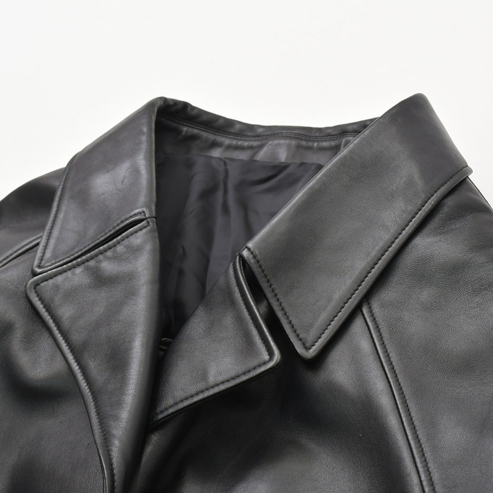 BALENCIAGA バレンシアガ レザー コート ジャケット 640982 サイズ36 20AW ブラック ラムスキン 美品 中古 4a008539