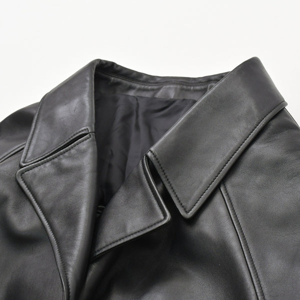 BALENCIAGA バレンシアガ レザー コート ジャケット 640982 サイズ36 20AW ブラック ラムスキン 美品 中古 4a008539