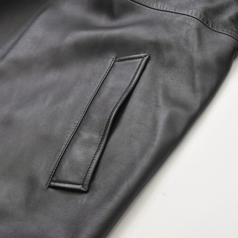 BALENCIAGA Leather coat jacket 640982 Size 36 20AW Black Lambskin Good Condition Used 4a008539