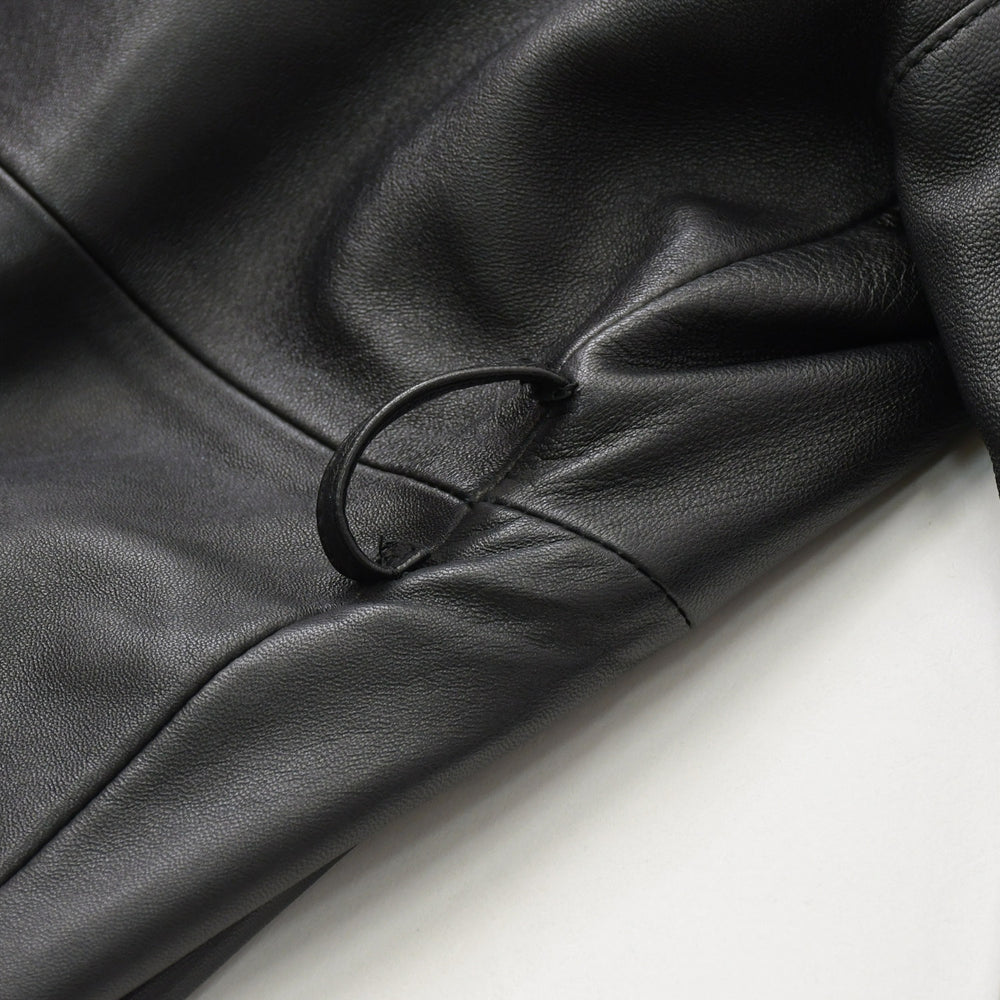 BALENCIAGA Leather coat jacket 640982 Size 36 20AW Black Lambskin Good Condition Used 4a008539