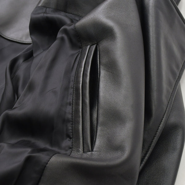 BALENCIAGA バレンシアガ レザー コート ジャケット 640982 サイズ36 20AW ブラック ラムスキン 美品 中古 4a008539