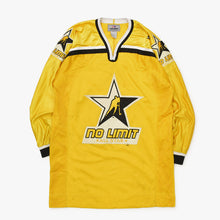 画像をギャラリービューアに読み込む, 激レア NO LIMIT SOLDIER GEAR ノーリミット ホッケーシャツ イエロー ホワイト ブラック ポリエステル サイズL 中古 4b008550