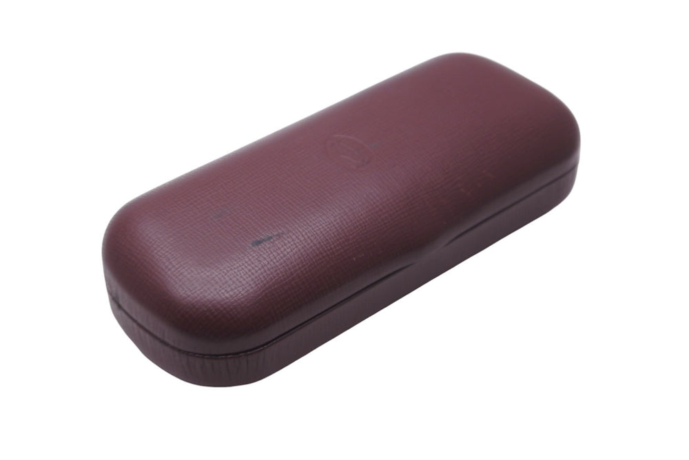 CARTIER Glasses Case Bordeaux Glasses Eyewear Container Accessories Logo Leather Good Used 8628