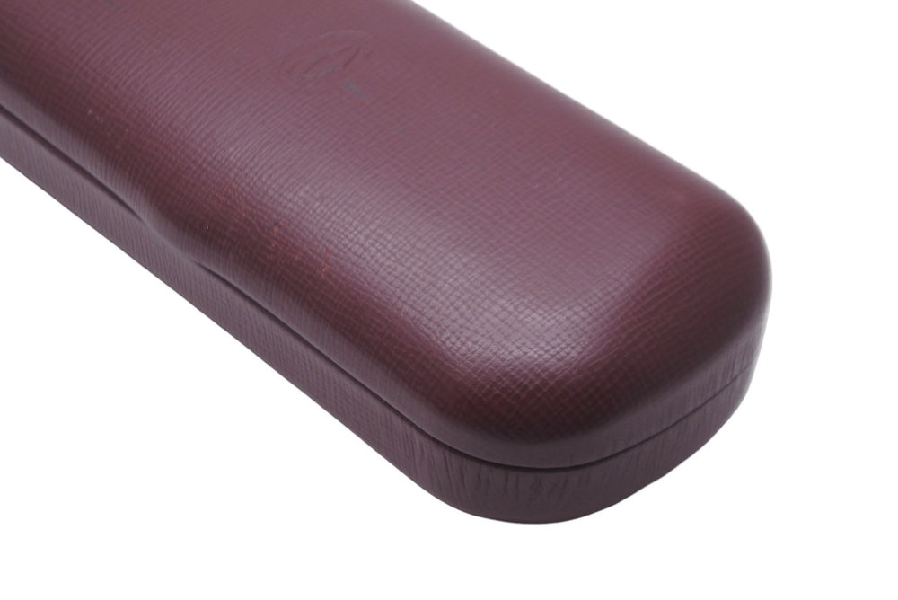 CARTIER Glasses Case Bordeaux Glasses Eyewear Container Accessories Logo Leather Good Used 8628
