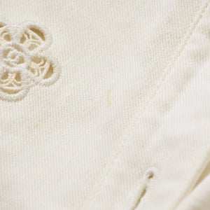 CHANEL Flower pattern denim jacket 2014 P76751V68765 Cotton White Silver hardware Size 46 Good condition Used 4a008648