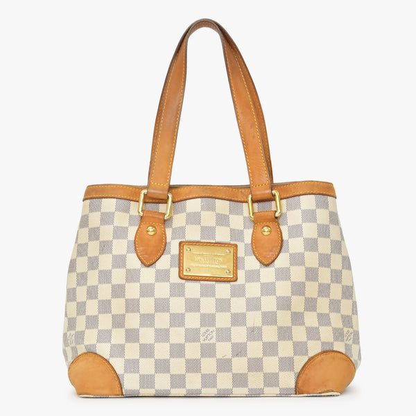 LOUIS VUITTON Handbag N51207 Hampstead PM White Damier Azur Good Used 4a000866