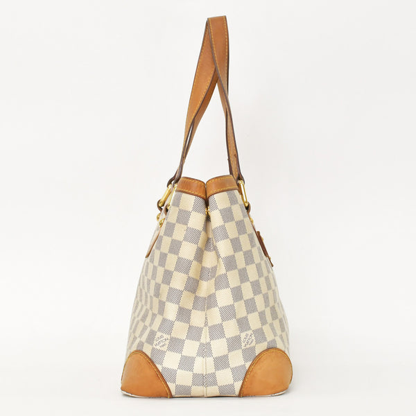 LOUIS VUITTON Handbag N51207 Hampstead PM White Damier Azur Good Used 4a000866