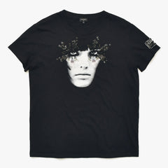 極美品 CHANEL シャネル FACE PRINT フェイスプリント スパンコール ビジュー装飾 P72144K10357 コットン ブラック サイズXL 中古 4a008660