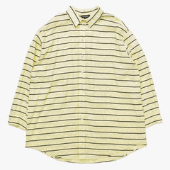 Very Good Condition CHANEL Silk Long Sleeve Shirt P79458V71460 Size 50 Here Mark Yellow Black Border Men's Used 4a008694