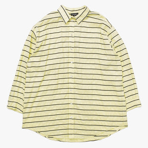 Very Good Condition CHANEL Silk Long Sleeve Shirt P79458V71460 Size 50 Here Mark Yellow Black Border Men's Used 4a008694