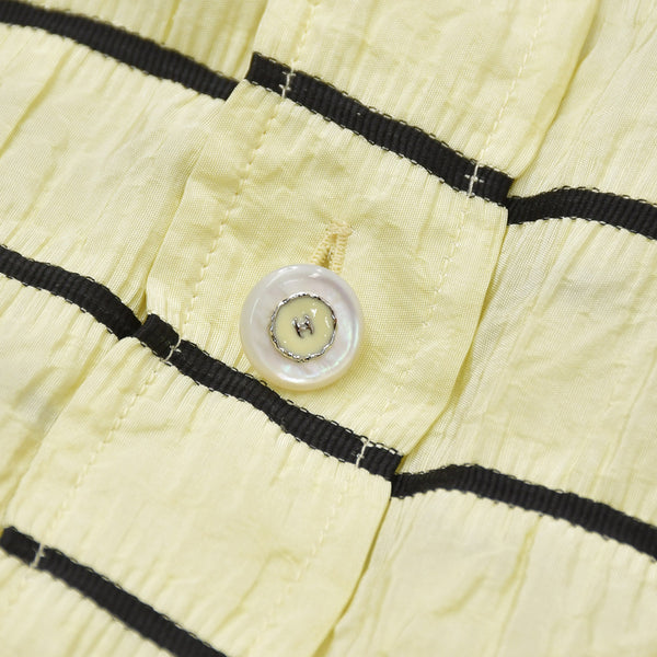 Very Good Condition CHANEL Silk Long Sleeve Shirt P79458V71460 Size 50 Here Mark Yellow Black Border Men's Used 4a008694