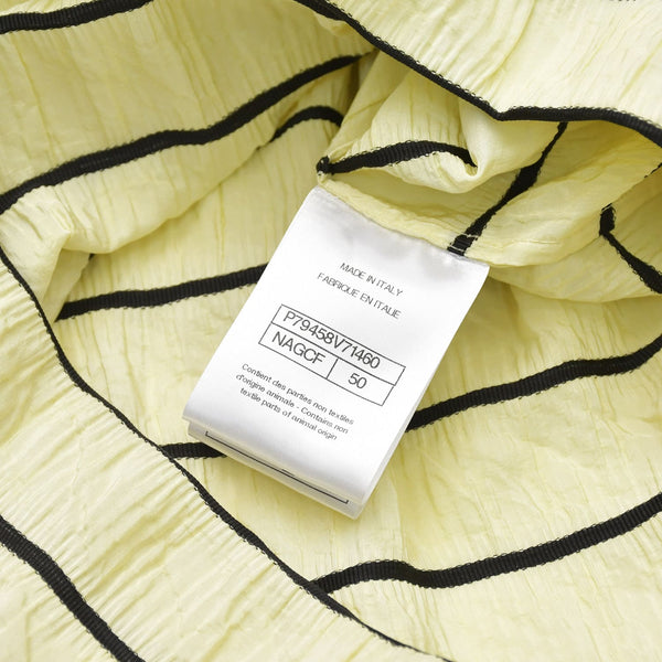 Very Good Condition CHANEL Silk Long Sleeve Shirt P79458V71460 Size 50 Here Mark Yellow Black Border Men's Used 4a008694