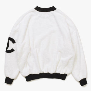 Very Good Condition CHANEL VINTAGE Vintage Pile Sweatshirt Sweatshirt Coco Mark Patch White Men's Used 4a008704