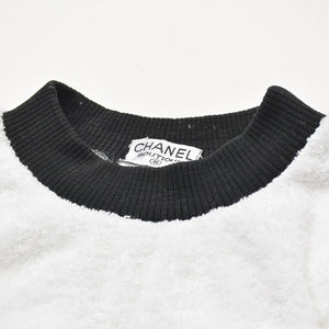 Very Good Condition CHANEL VINTAGE Vintage Pile Sweatshirt Sweatshirt Coco Mark Patch White Men's Used 4a008704