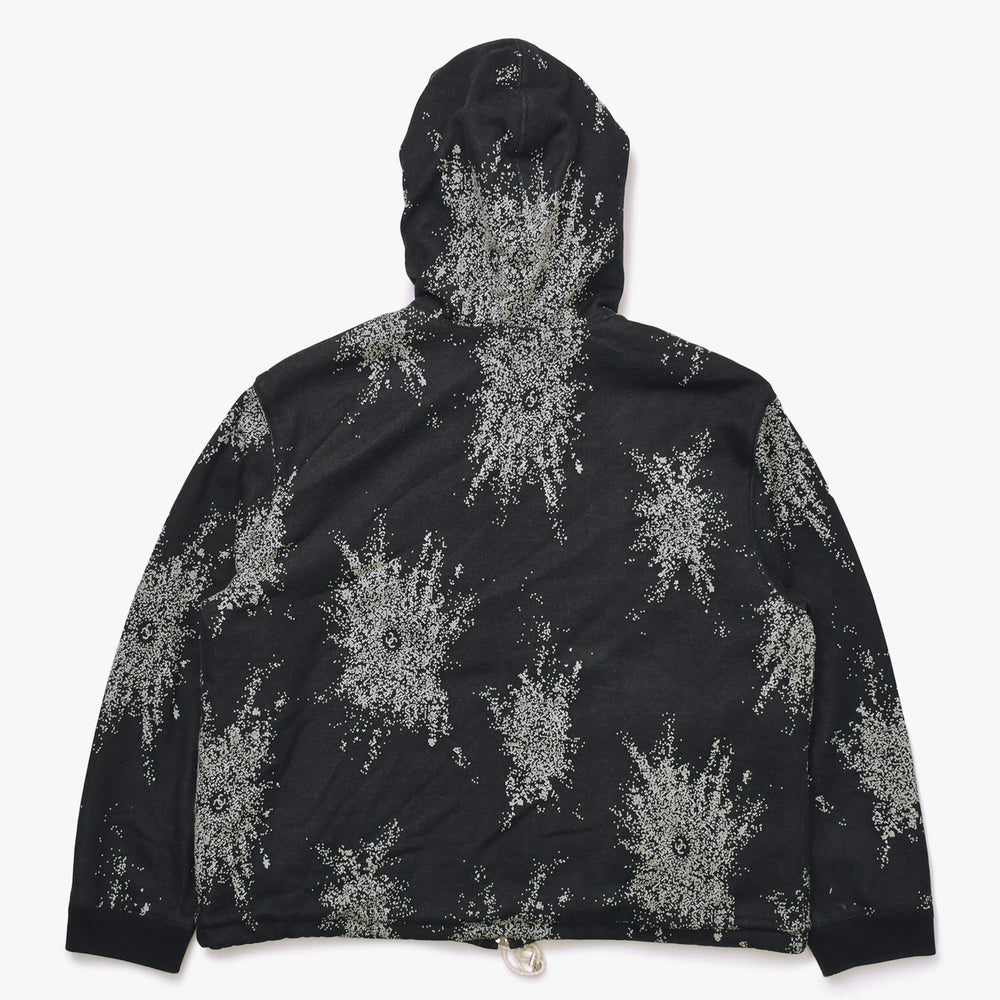 Like new CHANEL Coco Mark Boa Zip Up Parka Splash Pattern P80197K11599 Black Size L Used 4a008726