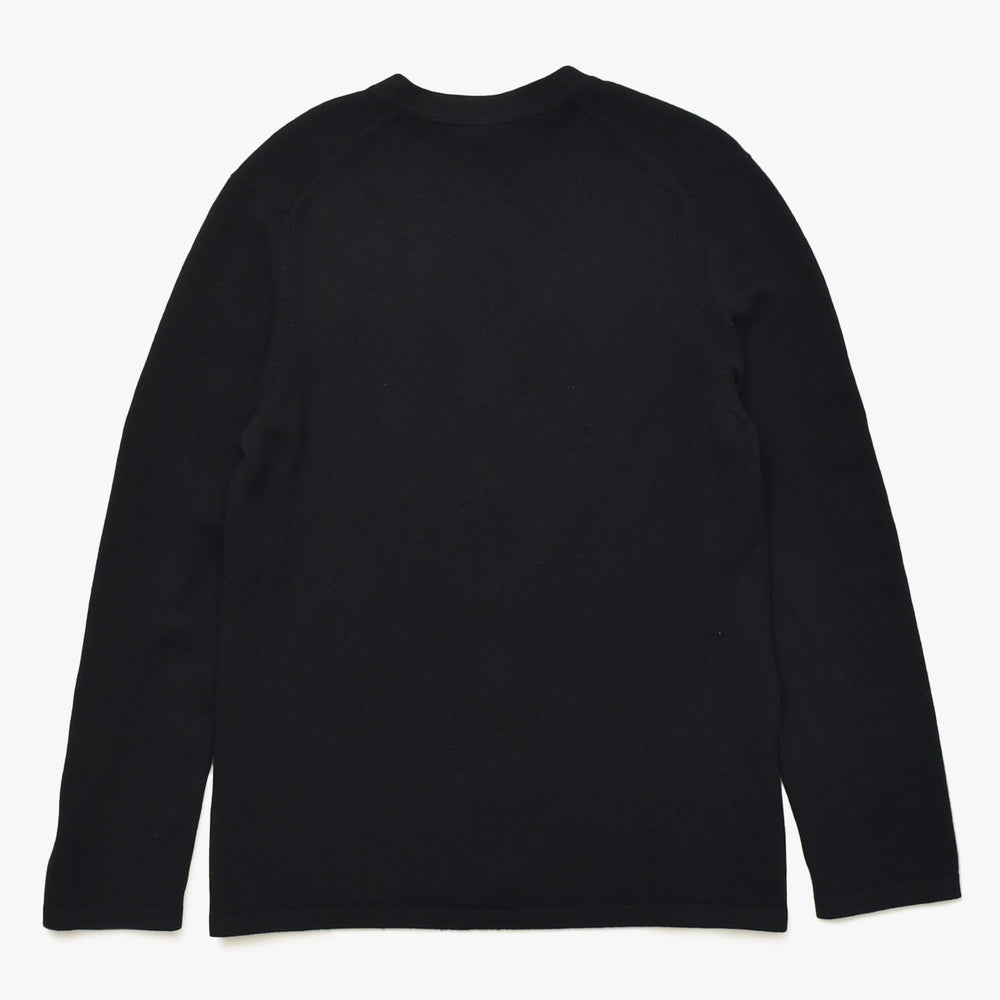 Very Good Condition CHANEL Cashmere Cardigan P26253V01923 Size 54 Coco Mark Beads Sequins Black Men's Used 4a008728