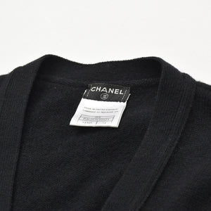 Very Good Condition CHANEL Cashmere Cardigan P26253V01923 Size 54 Coco Mark Beads Sequins Black Men's Used 4a008728