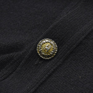 Very Good Condition CHANEL Cashmere Cardigan P26253V01923 Size 54 Coco Mark Beads Sequins Black Men's Used 4a008728
