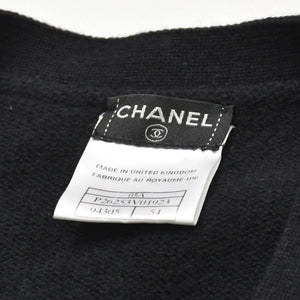 Very Good Condition CHANEL Cashmere Cardigan P26253V01923 Size 54 Coco Mark Beads Sequins Black Men's Used 4a008728