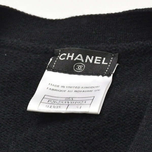 Very Good Condition CHANEL Cashmere Cardigan P26253V01923 Size 54 Coco Mark Beads Sequins Black Men's Used 4a008728