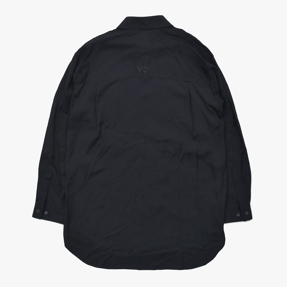 極美品 Y3 ワイスリー 長袖シャツ シャツ ブラック サイズM adidas YOHJI YAMAMOTO アディダス ヨウジヤマモト 中古 4a008741