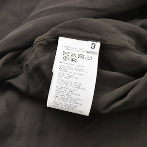 Very Good Condition Yohji Yamamoto Pour Homme PIGMENT DYE TWILL OPEN COLLAR WAIST STRING BLOUSE HW-B26-202 3 Sizes Khaki Drawcord Used 4a008744