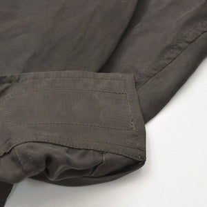Very Good Condition Yohji Yamamoto Pour Homme PIGMENT DYE TWILL OPEN COLLAR WAIST STRING BLOUSE HW-B26-202 3 Sizes Khaki Drawcord Used 4a008744