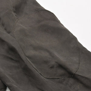 Very Good Condition Yohji Yamamoto Pour Homme PIGMENT DYE TWILL OPEN COLLAR WAIST STRING BLOUSE HW-B26-202 3 Sizes Khaki Drawcord Used 4a008744