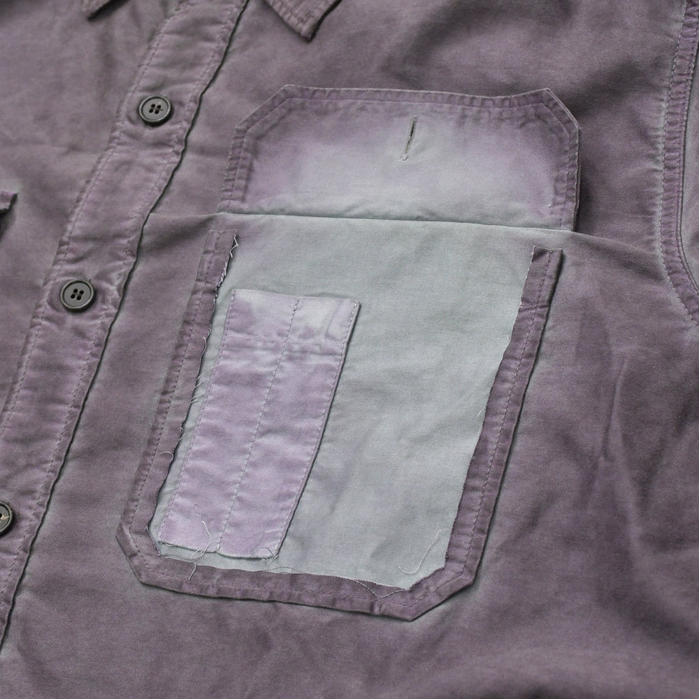 Like new MAISON MARGIELA Double Dye Workwear Shirt S50DT0080 M35702 41 Size Plum Long Sleeve Shirt Used 4a008747