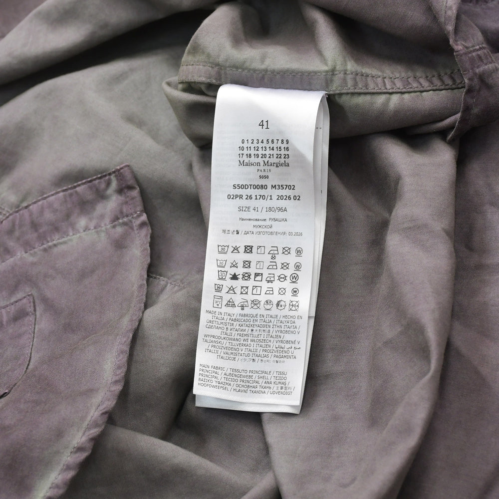 Like new MAISON MARGIELA Double Dye Workwear Shirt S50DT0080 M35702 41 Size Plum Long Sleeve Shirt Used 4a008747