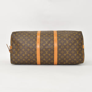 LOUIS VUITTON Monogram Keepall Bandouliere 55 2WAY Boston Bag M41414 Brown Canvas Good Condition Used 4a000876