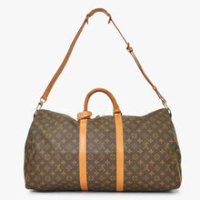 画像をギャラリービューアに読み込む, LOUIS VUITTON ルイヴィトン モノグラム キーポルバンドリエール55 2WAY ボストンバック M41414 ブラウン キャンバス 美品 中古 4a000876