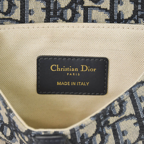 Very Good Condition Christian Dior Saddle Mini Bag Handbag M0456CTZQ Oblique Navy Used 4a000879