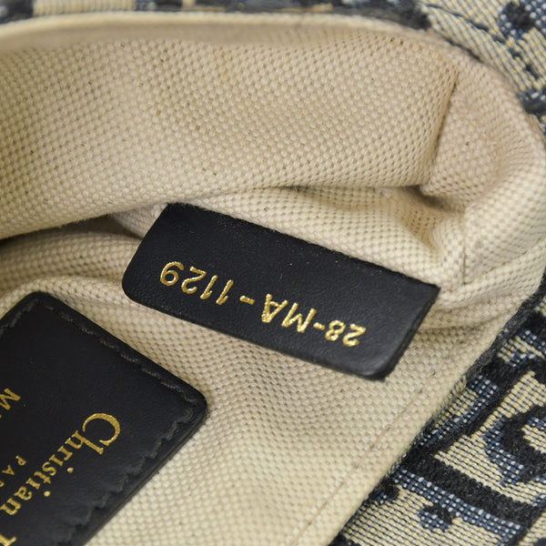 Very Good Condition Christian Dior Saddle Mini Bag Handbag M0456CTZQ Oblique Navy Used 4a000879