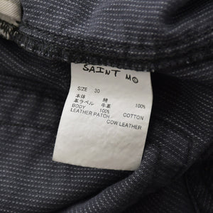 新品未使用 SAINT Mxxxxxx セントマイケル CORDUROY PANTS STRAIGHT SM-MK1-0000-068 ブラック 30サイズ ブロンズ金具 中古 4a008880