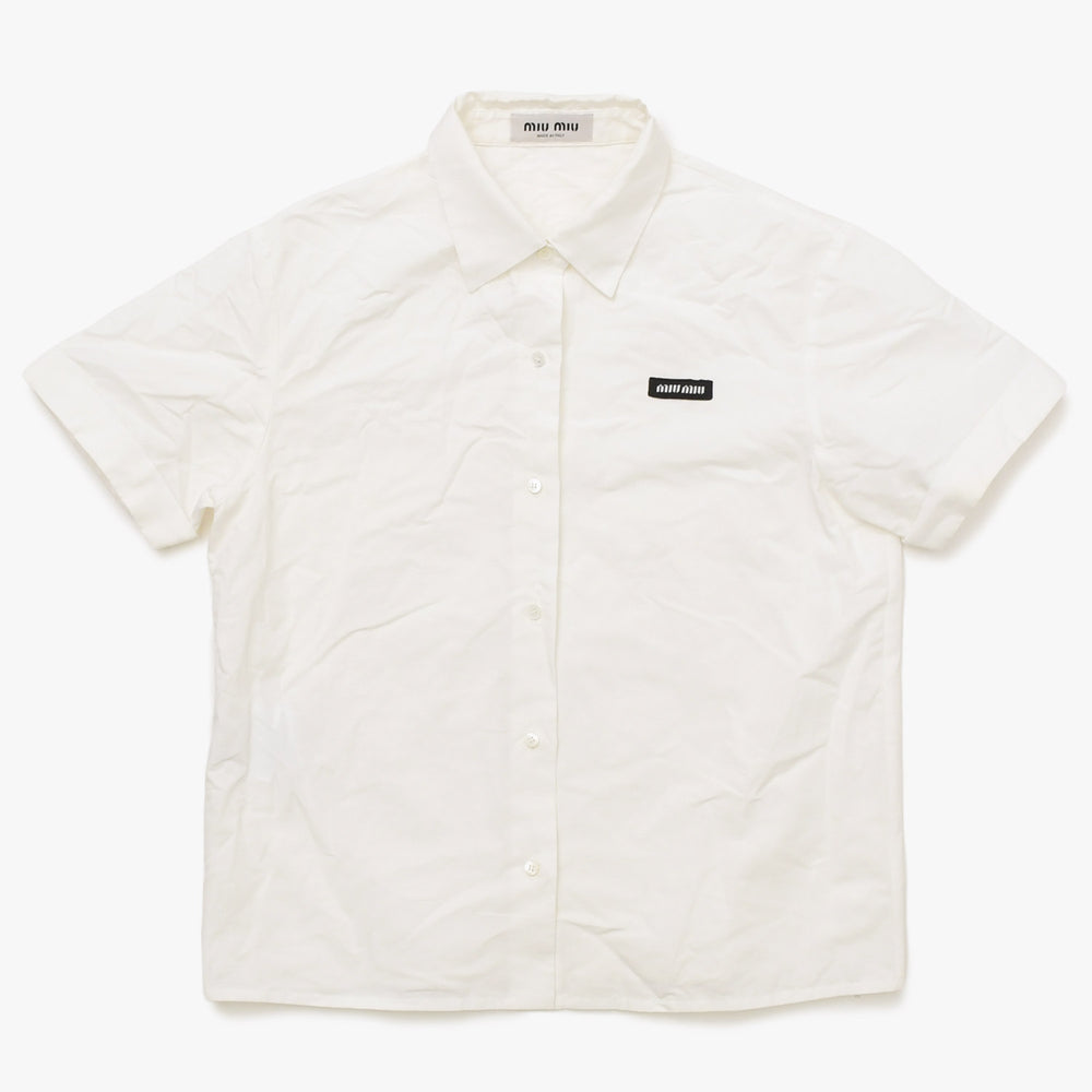 Like new item MIU MIU Shirt Short Sleeve Shirt Black White White Size 38 MK1933 S000 163M Used 4a008881