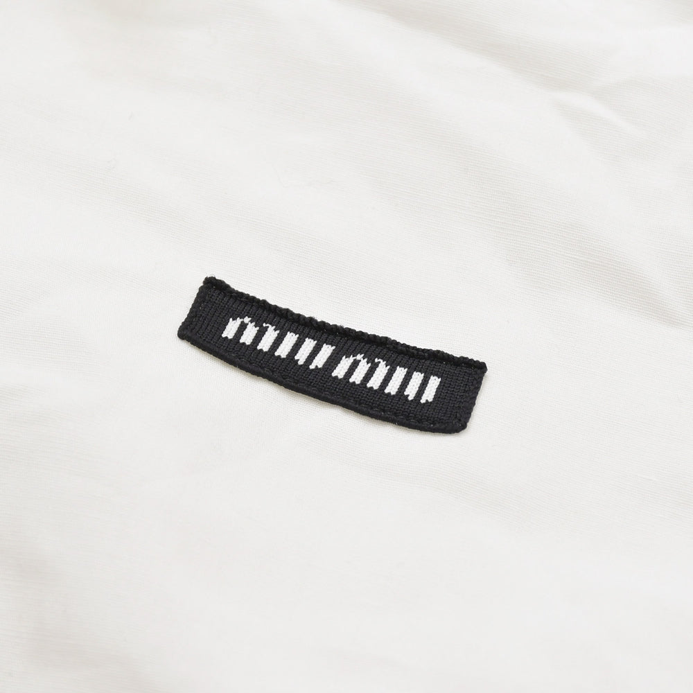 新品同様品 MIU MIU ミュウミュウ シャツ 半袖シャツ ブラック ホワイト 白 サイズ38 MK1933 S000 163M 中古 4a008881
