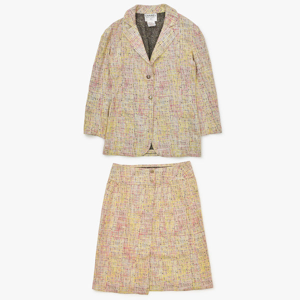 CHANEL Tailored Suit Setup P11169V06580 Size 38 Tweed Here Mark Jacket Skirt Good Condition Used 4a000889