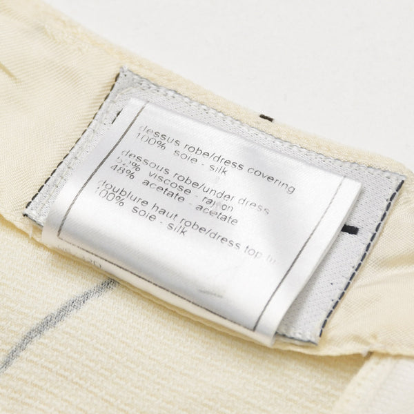 CHANEL シャネル ミニドレス P10419W02402 サイズ40 ココマーク トンボモチーフ ホワイト ブラック ヴィンテージ 良品 中古 4a000892
