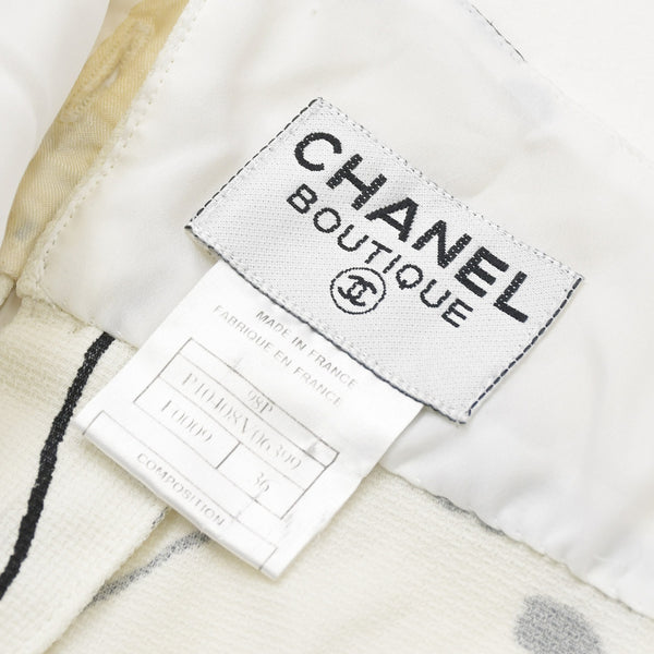CHANEL シャネル ミニドレス P10408V06399 サイズ36 ココマーク トンボモチーフ ホワイト ブラック ヴィンテージ 良品 中古 4a000893