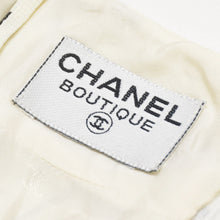 画像をギャラリービューアに読み込む, CHANEL シャネル ミニドレス P10408V06399 ホワイト ブラック トンボ レーヨン アセテート ヴィンテージ 美品 中古 4a000894
