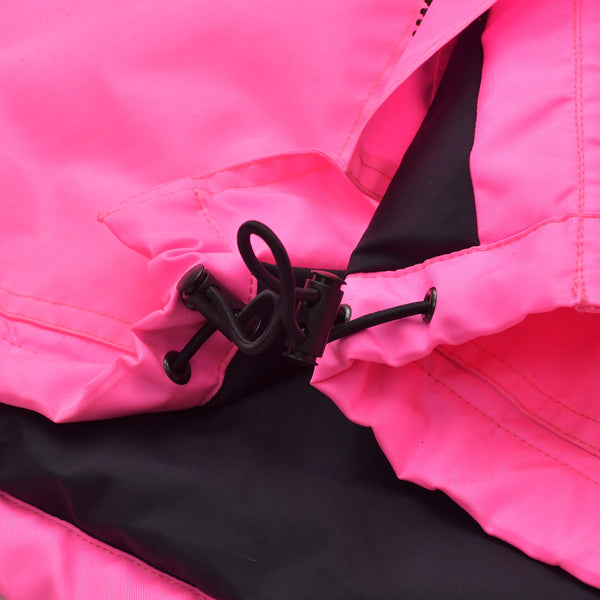 BALENCIAGA バレンシアガ 19AW Nylon Pulled Parka 604032 46サイズ ネオンピンク アシンメトリー ブラック金具 良品 中古 4a008941