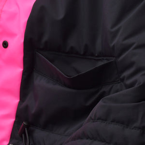 BALENCIAGA バレンシアガ 19AW Nylon Pulled Parka 604032 46サイズ ネオンピンク アシンメトリー ブラック金具 良品 中古 4a008941