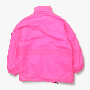 BALENCIAGA バレンシアガ 19AW Nylon Pulled Parka 604032 46サイズ ネオンピンク アシンメトリー ブラック金具 良品 中古 4a008941